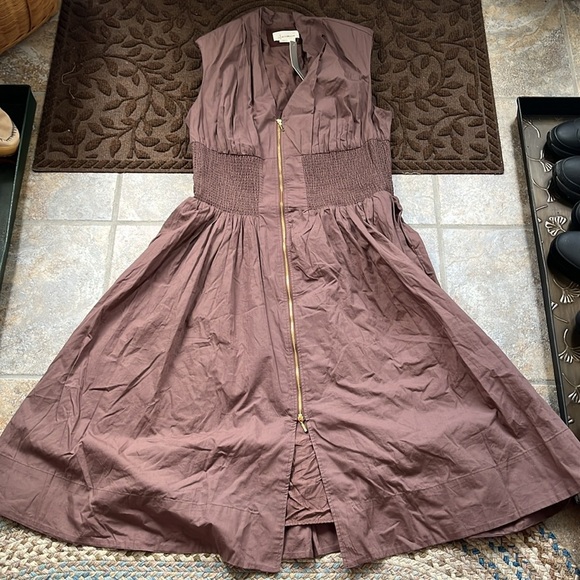 Anthropologie The Tommie Cap Sleeve Smocked Front-Zip Shirt Dress Sz 1X NWT - Picture 9 of 14